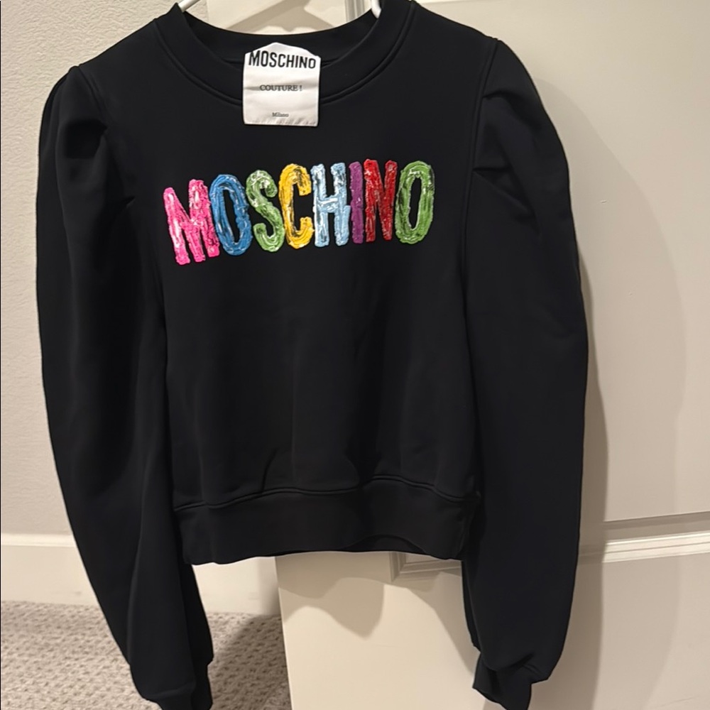Moschino Black Sweatshirt with Colorful Logo
